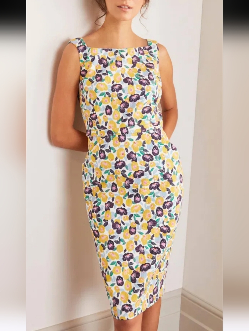 NWT Boden Heather Dress Textured Fallen Peony Floral Print Pockets Size 4